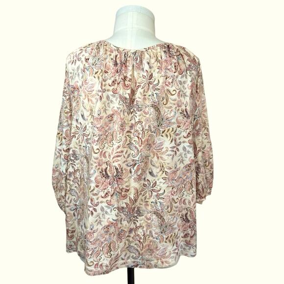 LAUREN RALPH LAUREN Boho Floral Paisley Cotton Top Women’s Size XL - Picture 2 of 13